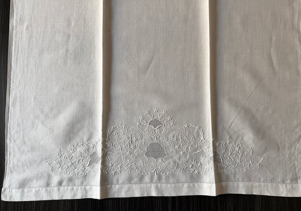 Asciugamani ricamati a mano - Reticello - Towel (2) - 105 cm - 74 cm - Pure Linen #4.3