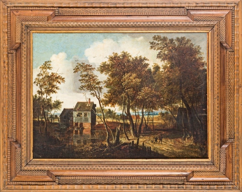 Meindert Hobbema (1638–1709), Follower of - Paesaggio con figure #1.0