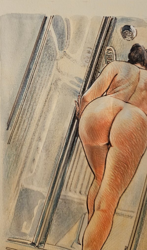 Raimondo, Luca - 1 Original colour drawing - Raimondo - Bathroom - 2025 #1.0