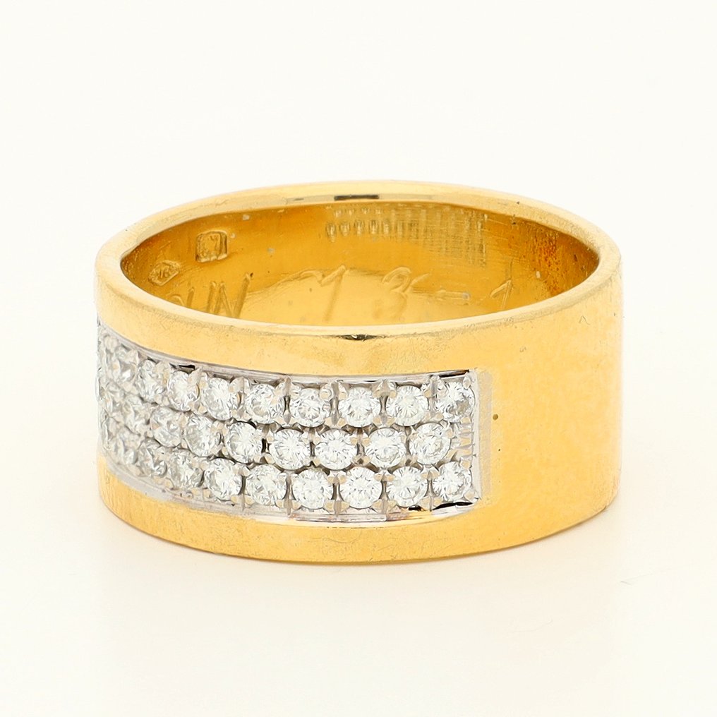 戒指 - 18K包金 黄金 - 0.70ct. tw. 钻石 (天然) #1.0