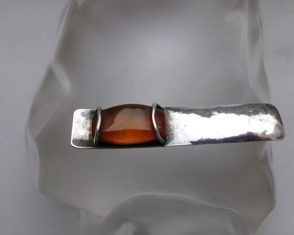 Ασημί, Amber - Καρφίτσα - Art Deco Hein Meyer #1.0