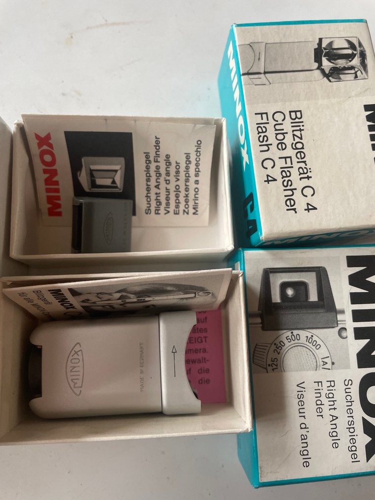 Minox A / B / C / uchwyt do lornetki + lampa błyskowa + wizjer katowy Spioncamera #3.2