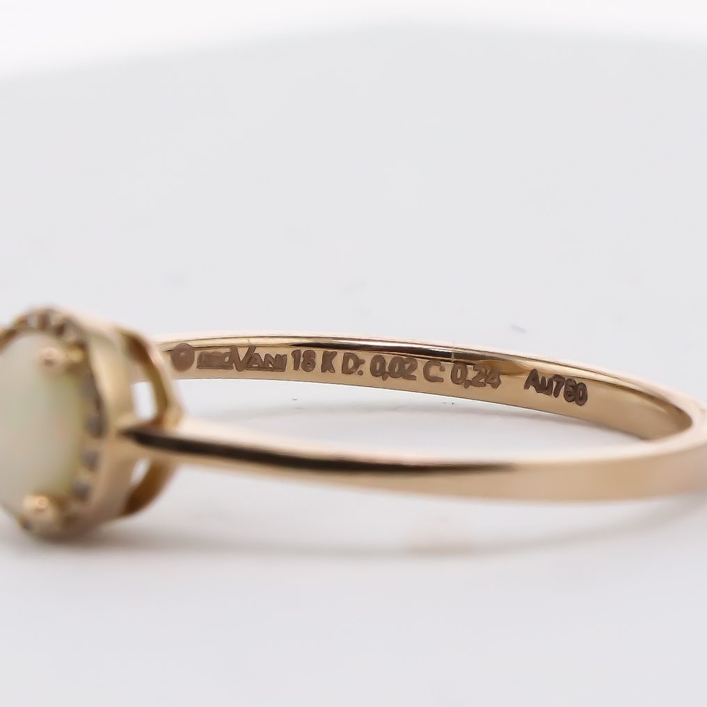 Gyűrű - 18 kt. Rózsa arany -  1.82ct. tw. Opál - Gyémánt - GEOVANI OPAL gyűrű #3.2