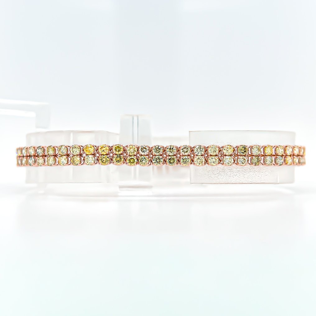 Sans prix de réserve - Bracelet - 14 carats Or rose -  5.09ct. tw. Jaune Diamant (Couleur naturelle) - IGI - Livraison EU le lendemain #4.3