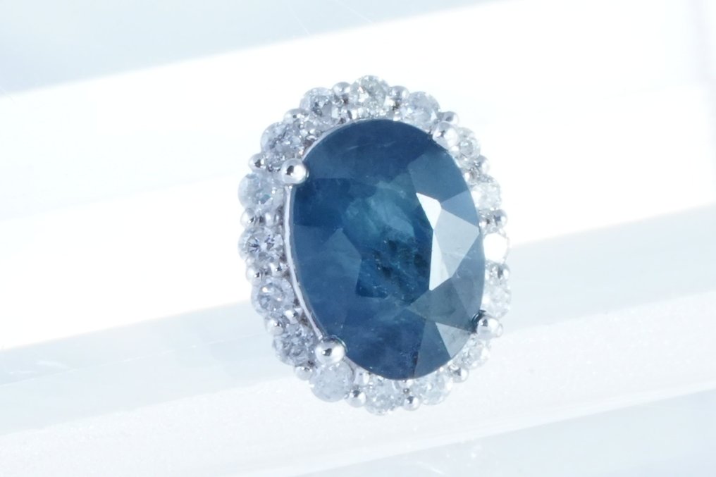 沒有保留價 - 墜飾 鉑金 - 1.17ct. tw. 藍寶石 - 鉆石 #1.0