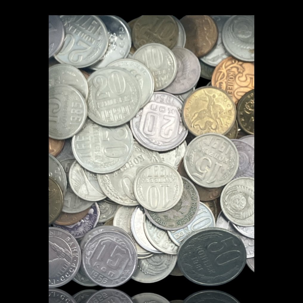 俄國, 苏联. Lote de 145 Moedas da Russia e URSS, Várias datas, Vários Metais Varias datas (沒有保留價) #1.0