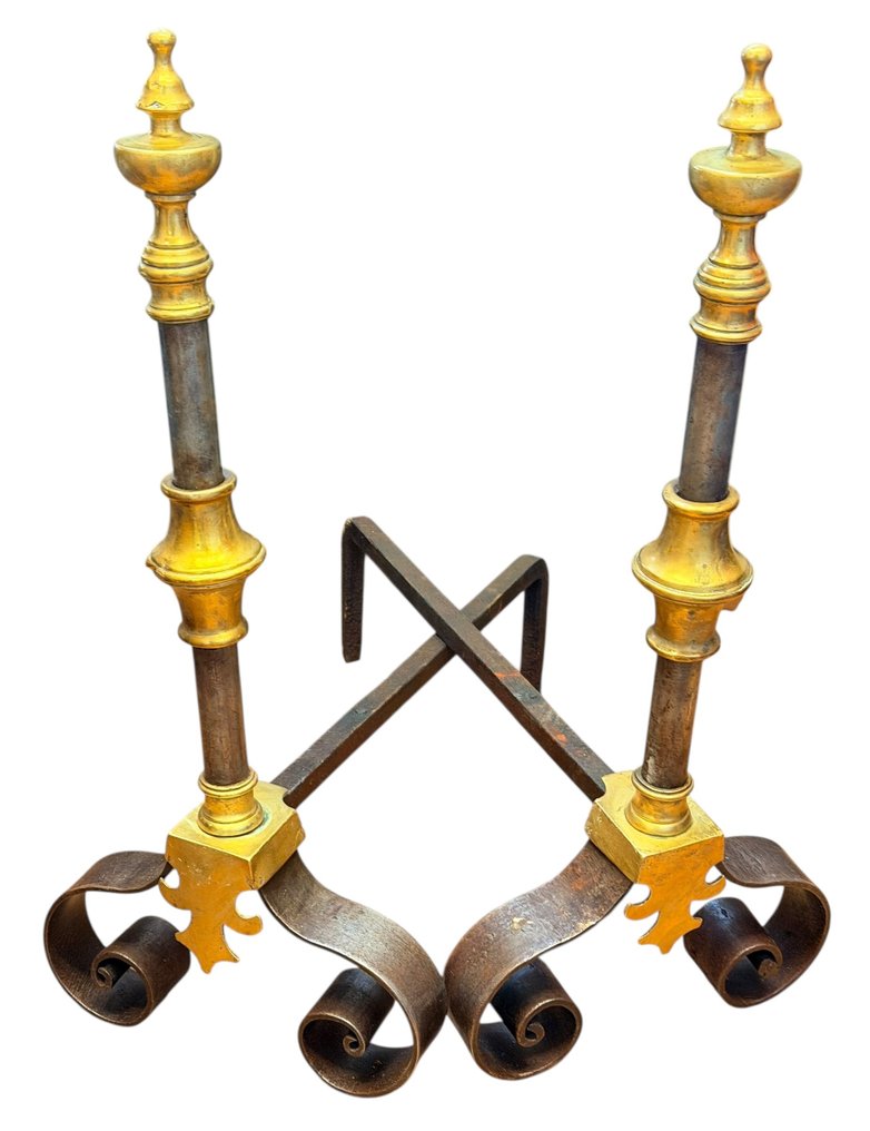 Ildstål - Grandes Luis XVI - 70 cm - Jern, Messing #4.3