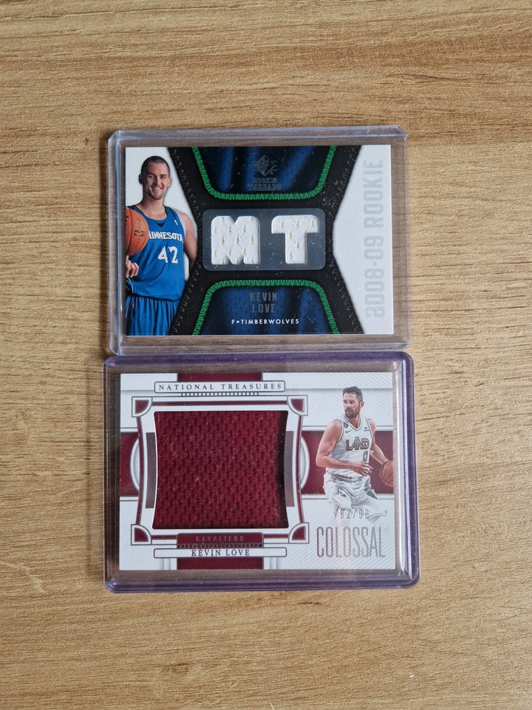 2008/09 Panini National Treasures Kevin Love /90 Memorabilia card, Patch card, Serialised card, Limited edition, Rookie card - 2 Card - Excellent (EX) #1.0