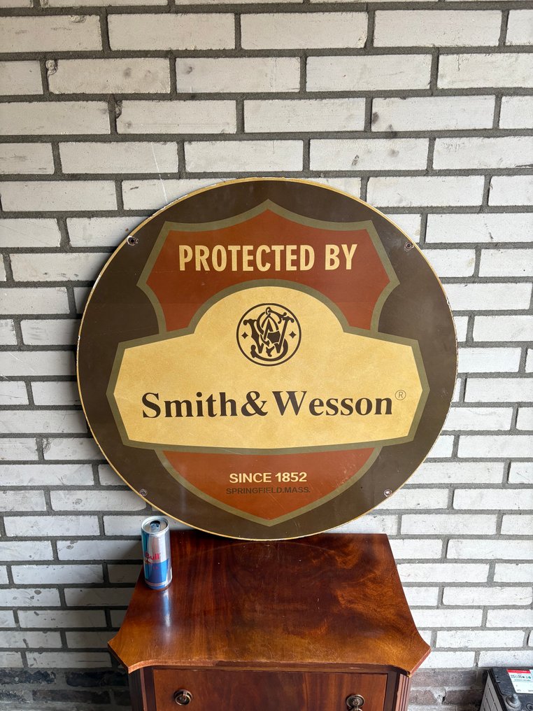 Πινακίδα διαφήμισης με επίστρωση email. - XXL Smith & Wesson Emaille Bord – 76 cm - Εμαγιέ πινακίδα - Σμάλτο #1.0