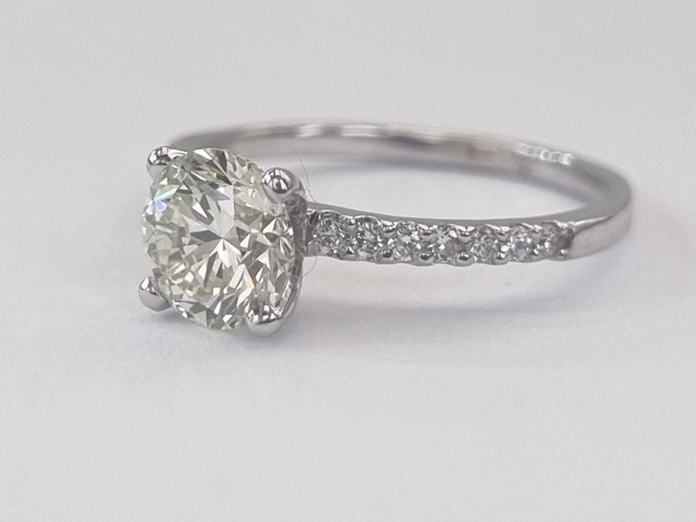 订婚戒指 - 14K包金 白金 -  1.38ct. tw. 钻石 (天然) - 钻石 #3.2