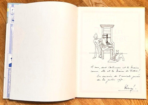 Tintin T20 - Tintin au Tibet (B39)- Édition spéciale avec dédicace imprimée au personnel Casterman - 1 Album - Limitierte Auflage #1.0