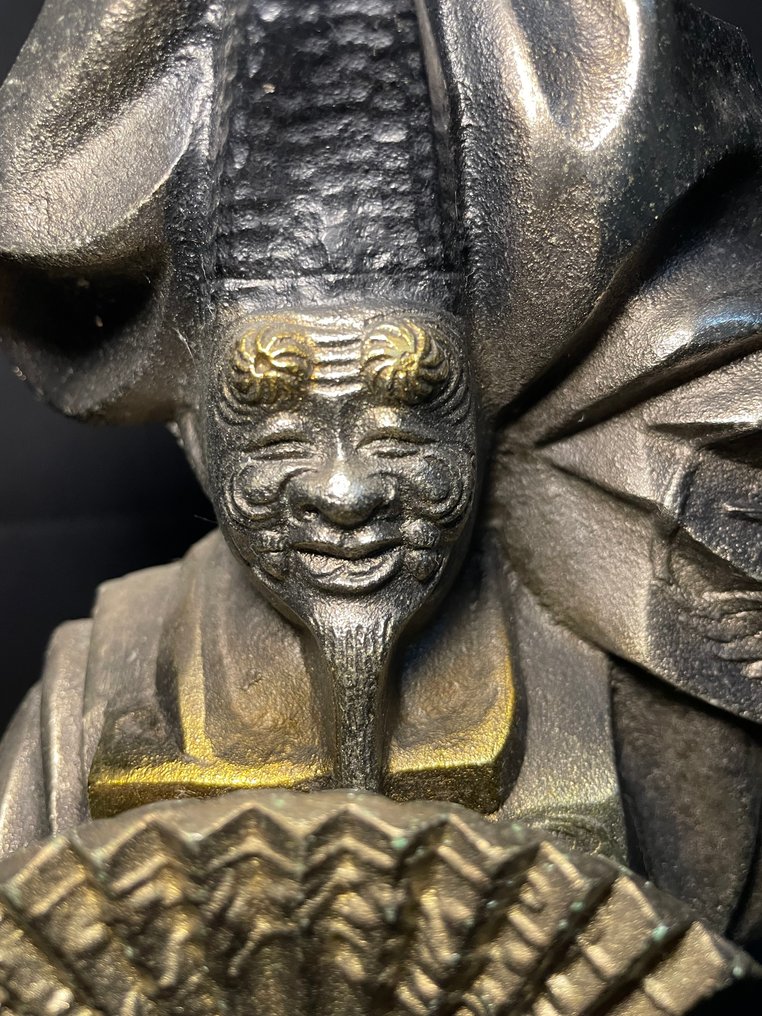 古董能剧人物【能】舞翁【舞翁】配扇【扇子】Sensu - 合金 - Shuhou【秀峰】 - 日本 - 昭和年代(1926-1989) #2.1