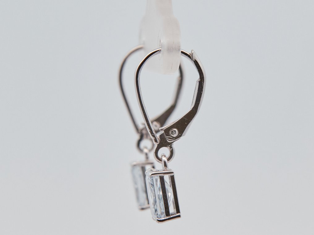 Ingen reservasjonspris - Øredobber - 14 karat Hvitt gull - 2.10ct. tw. Diamant (Lab-dyrket) #4.3