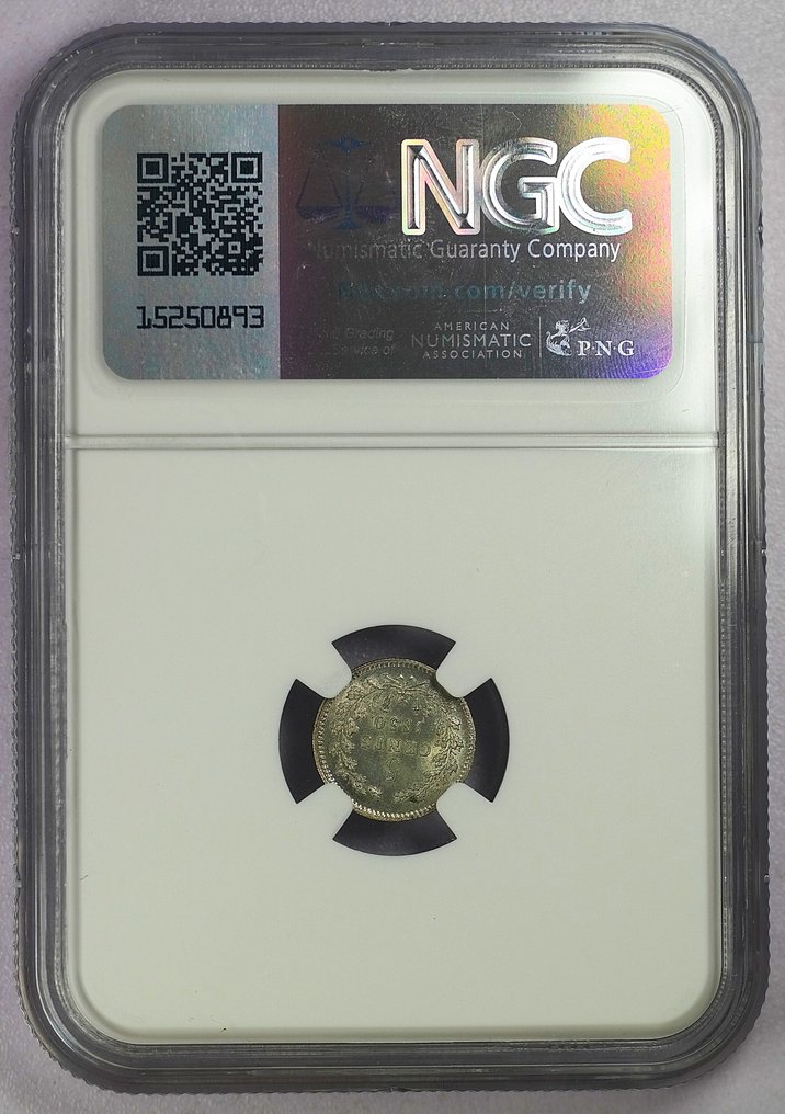 Alankomaat. Willem III. 5 Cents 1850 - Dot after date - MS65 (Ei pohjahintaa) #2.1