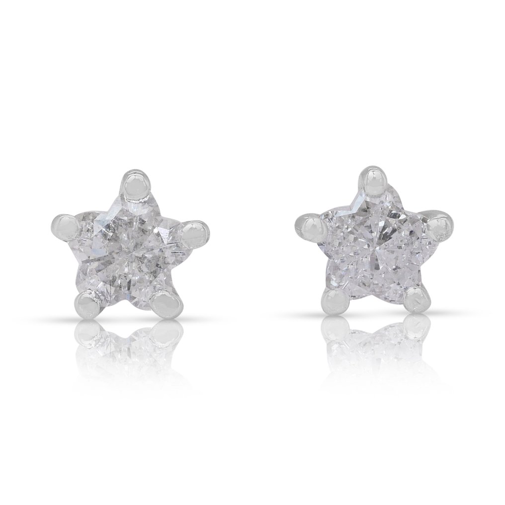 χωρίς τιμή ασφαλείας - Σκουλαρίκια - 18 καράτια Λευκός χρυσός -  0.50ct. tw. Διαμάντι (Φυσικό) - Κομψά καρφωτά σκουλαρίκια #1.0