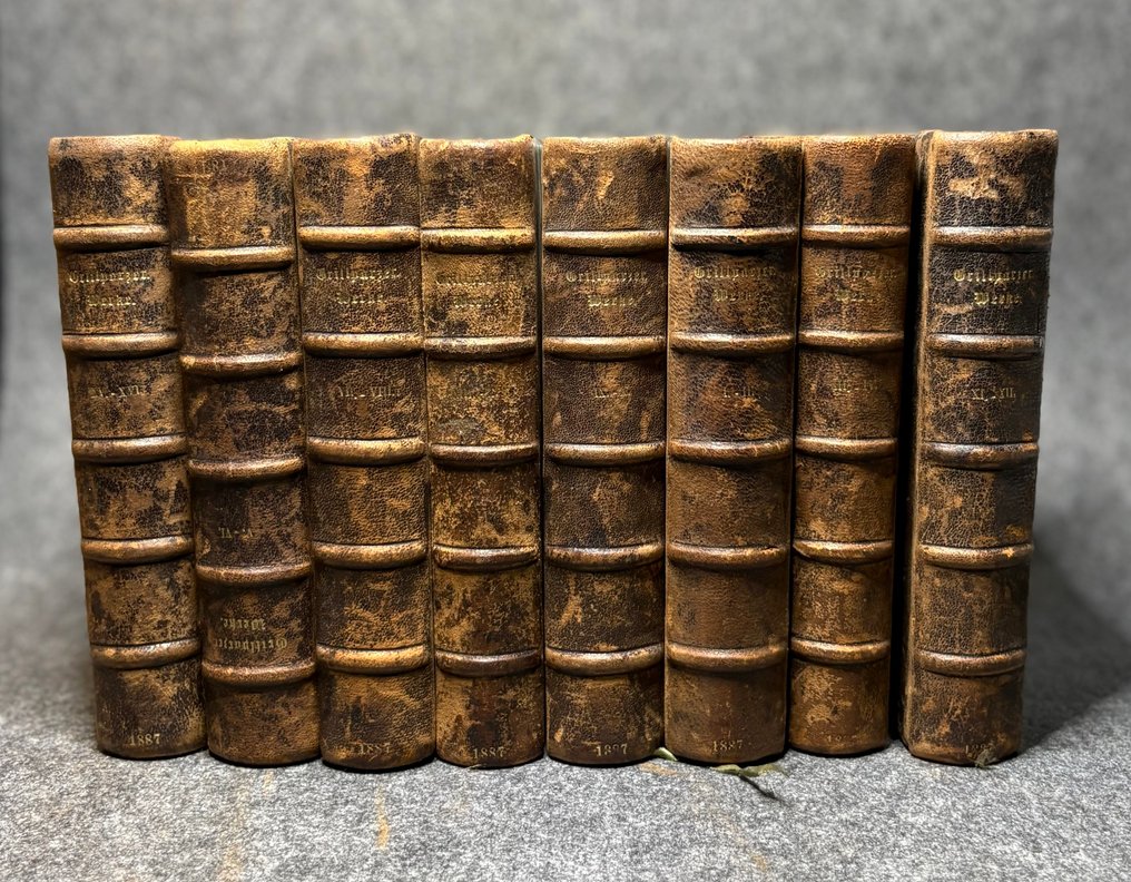 Franz Grillparzer - Sämtliche Werke (1887) – 12 volumes in 8 – Luxury Prague half-leather binding – Cotta, Stuttgart - 1887-1887 #1.0