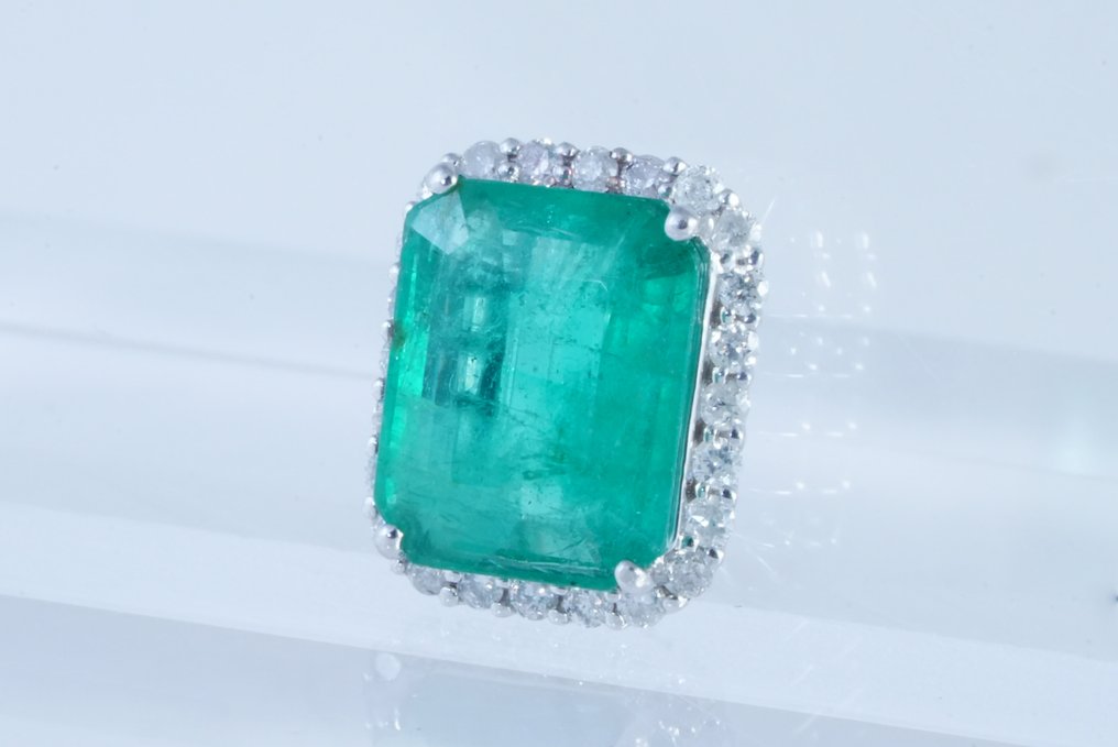 χωρίς τιμή ασφαλείας - Κρεμαστό κόσμημα Πλατίνα -  2.14ct. tw. Σμαράγδι - Διαμάντι #2.1