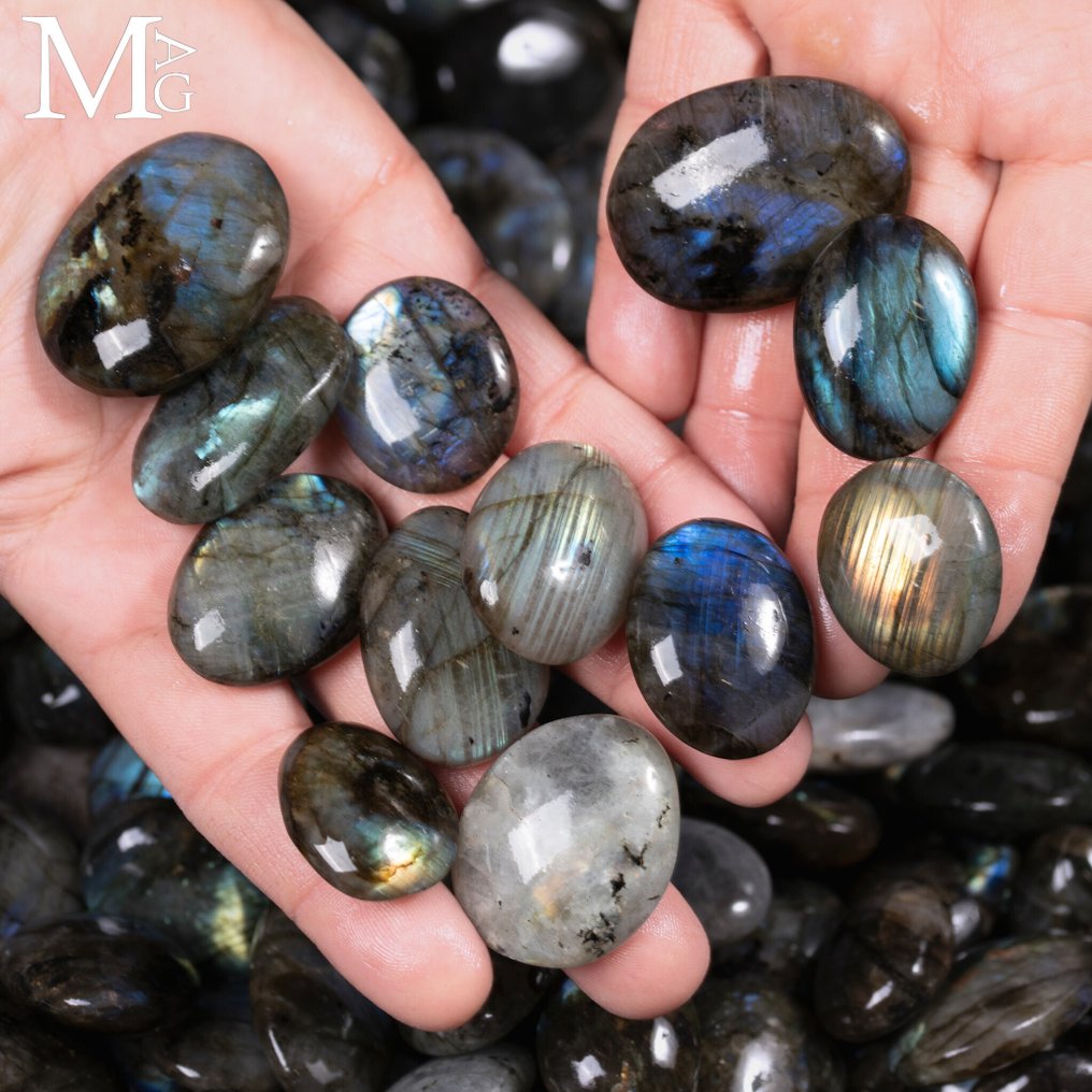 1 kg Labradorite Tumbled Stone Collection – Healing & Decorative Use - Height: 1 mm - Width: 1 mm- 1000 g #2.1