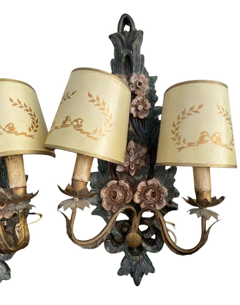 Απλίκα τοίχου (2) - Στυλ Florentino - Μέταλλο, Ρητίνη #2.1