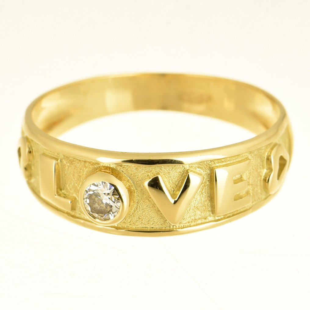 Δαχτυλίδι - 14 καράτια Κίτρινο χρυσό Διαμάντι (Φυσικό) #1.0