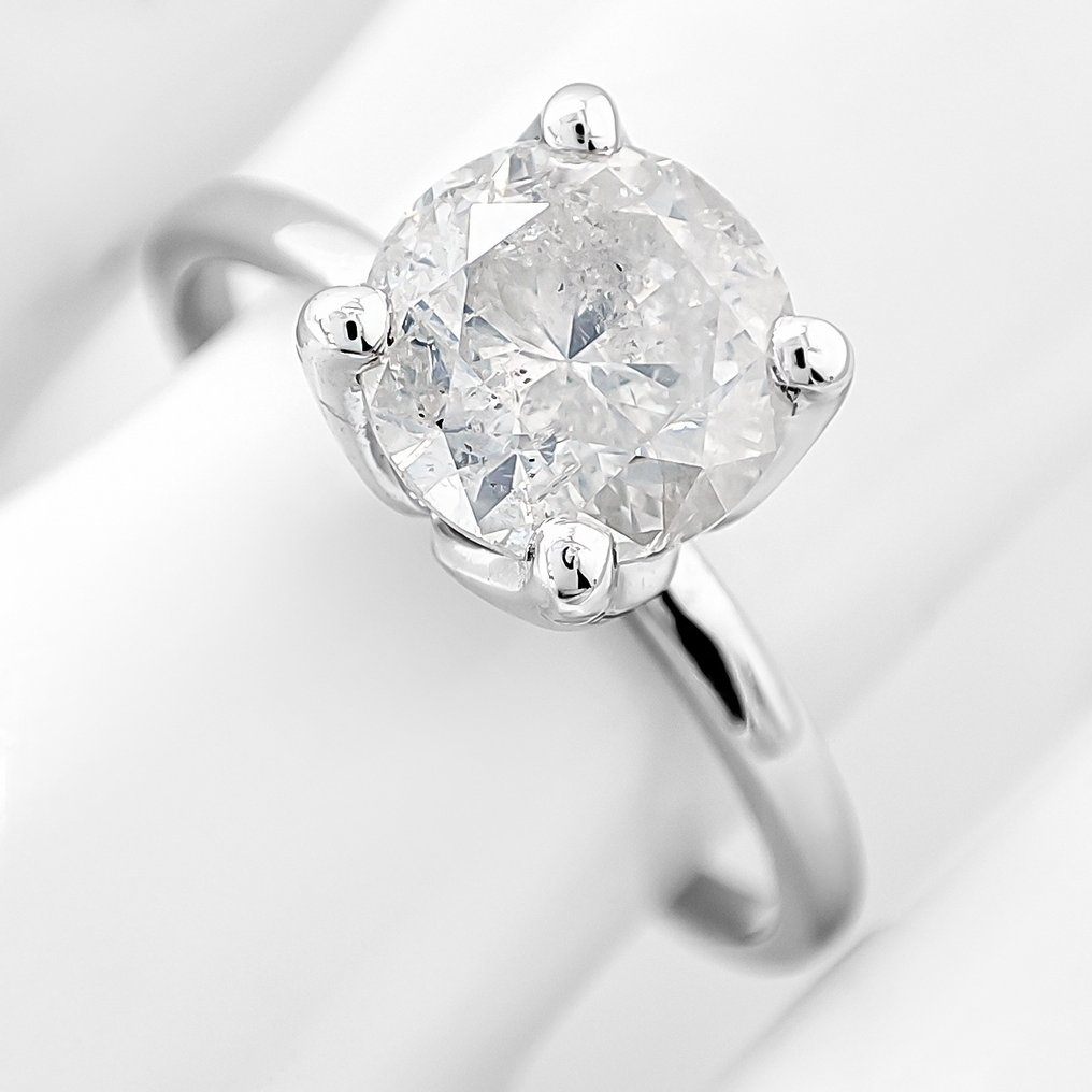 Zonder minimumprijs - Ring - 14 karaat Witgoud -  1.50ct. tw. Diamant (Natuurlijk) - IGI-certificaat #1.0