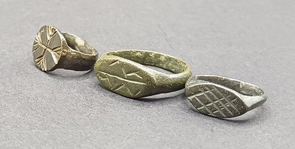 Εποχή των Βίκινγκς Μπρούντζος Διακοσμημένα δαχτυλίδια - 19 mm (χωρίς τιμή ασφαλείας) #4.3
