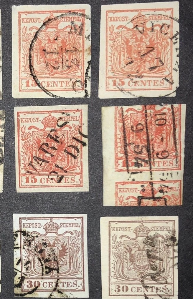 Austria 1851/1856 - Austria Lombardo Veneto 1850/1858 interesting lot #2.1