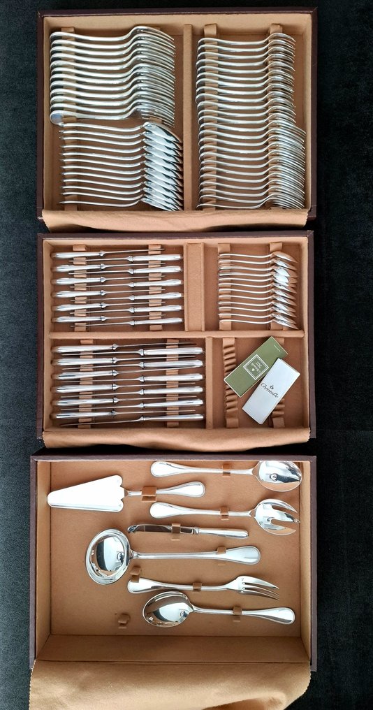 Christofle - 12人用餐具套装 (91) - 珍珠 - 镀银 #1.0