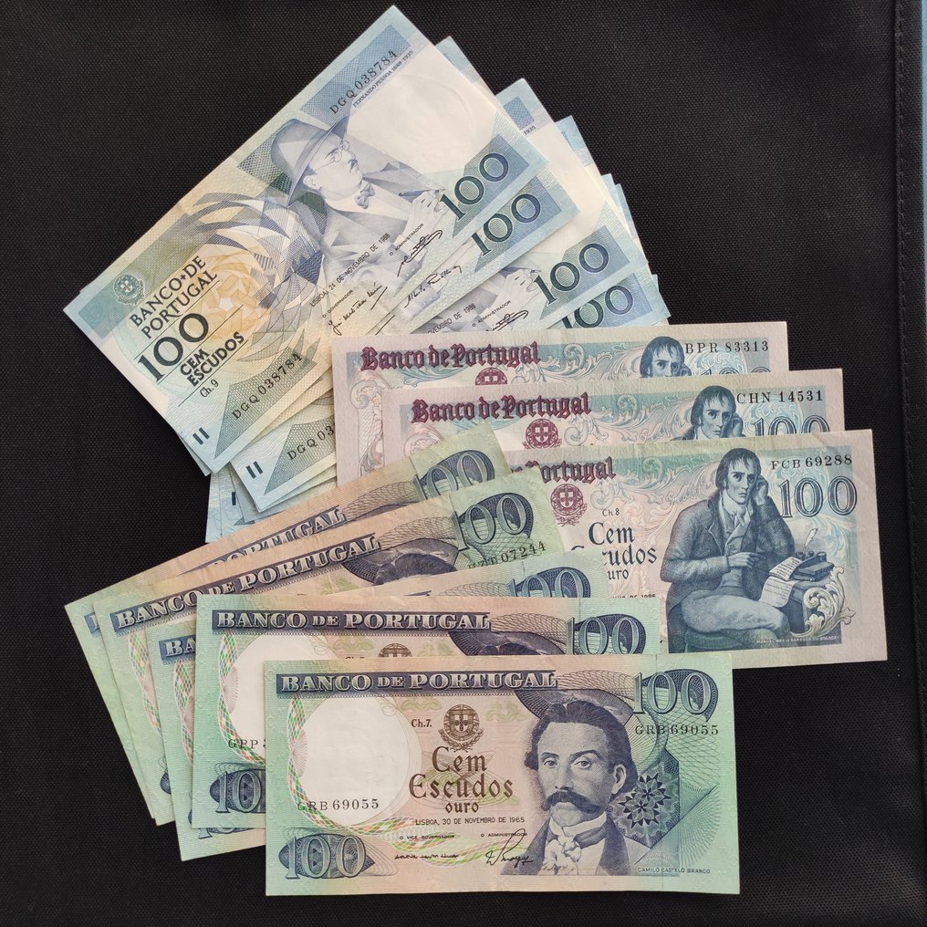 Portugalia. - 18 x 100 Escudos - various dates (Fără preț de rezervă) #1.0