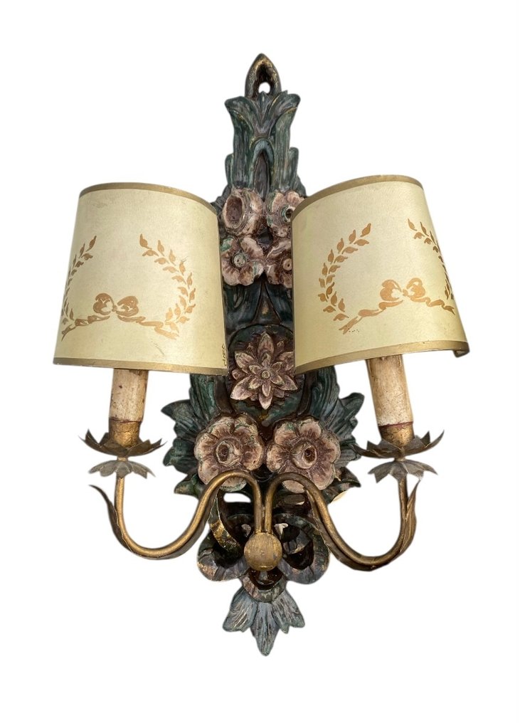 Απλίκα τοίχου (2) - Στυλ Florentino - Μέταλλο, Ρητίνη #1.0