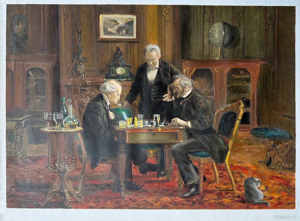 After Thomas Eakins - The Chess Players #2.1