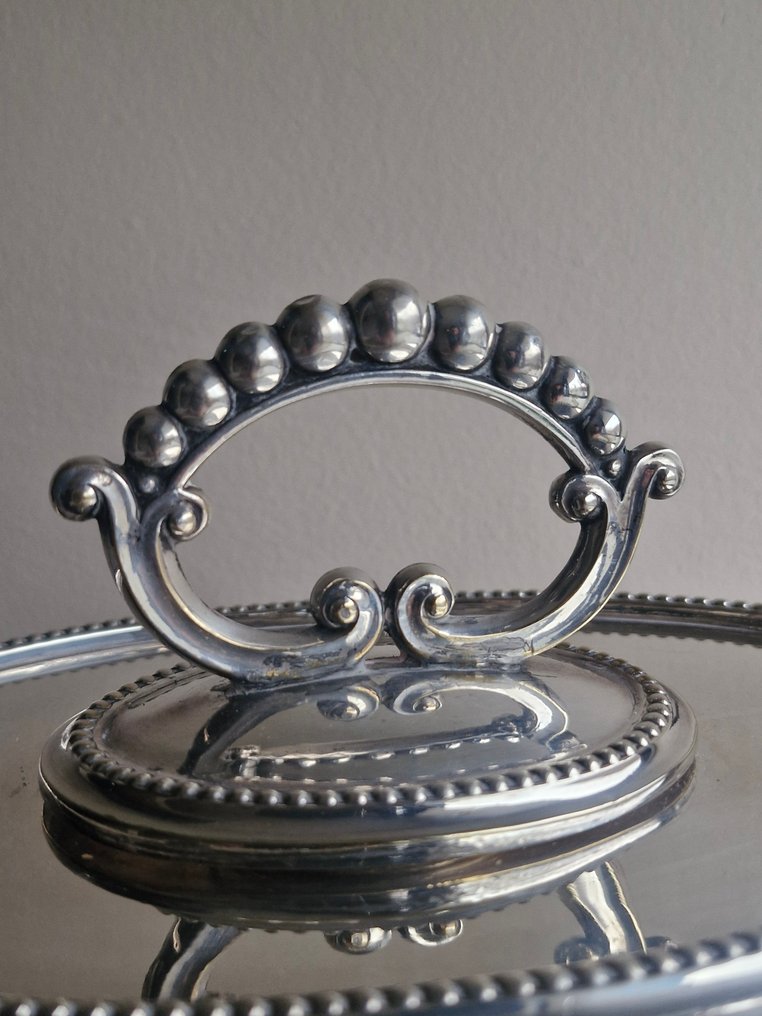 Servierschüssel - Antikes viktorianisches Vorspeisen-Gericht - Silberplatte #4.3