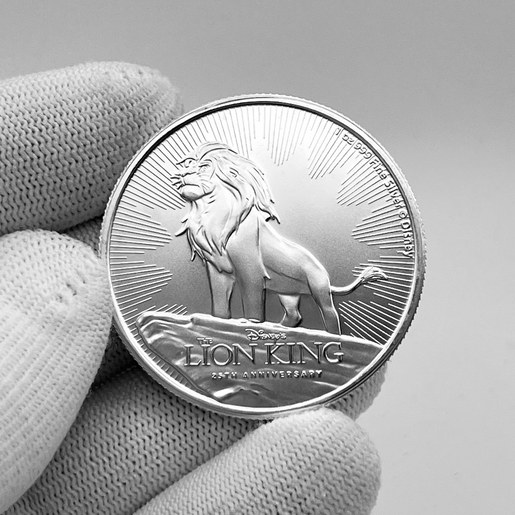Niue. 2 Dollars 2019 – The Lion King: Simba – 1 oz Silver coin – Ag .999 (Sem preço de reserva) #2.1