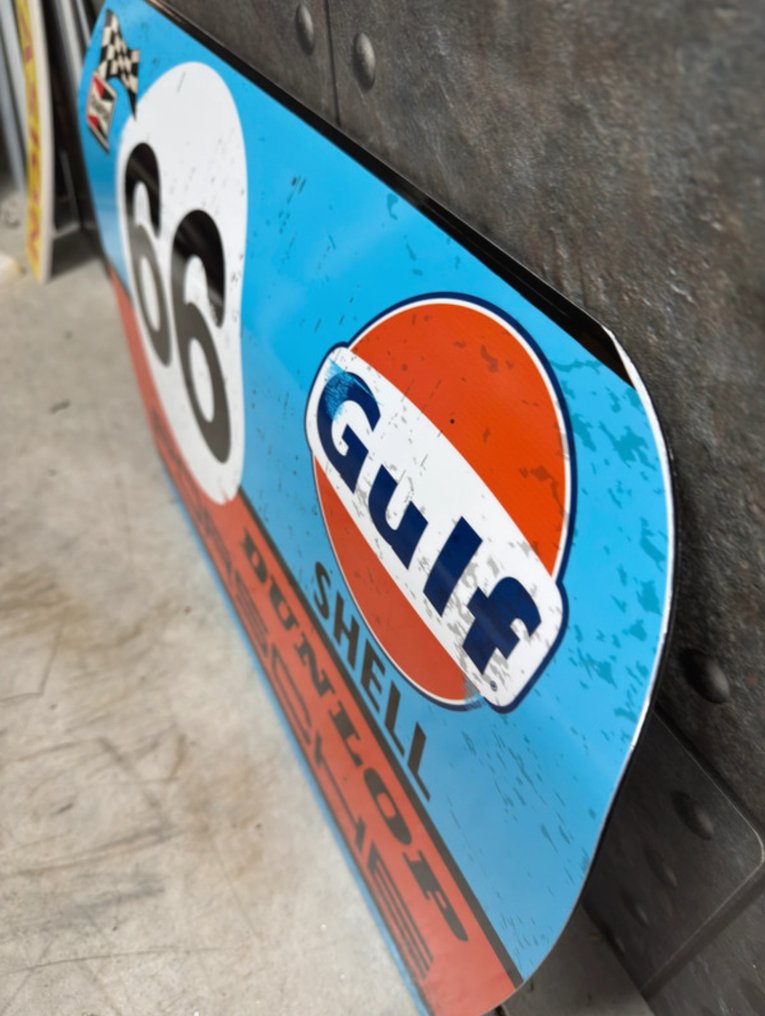 海湾赛车保时捷门板仿制品 – 大号 69×38 厘米 Dibond 铝材墙面艺术 - Porsche #3.2