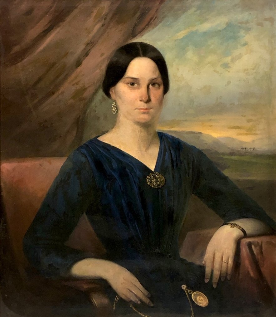 École hispano-cubaine (c. 1870) - Portrait d'une riche planteuse de tabac #1.0