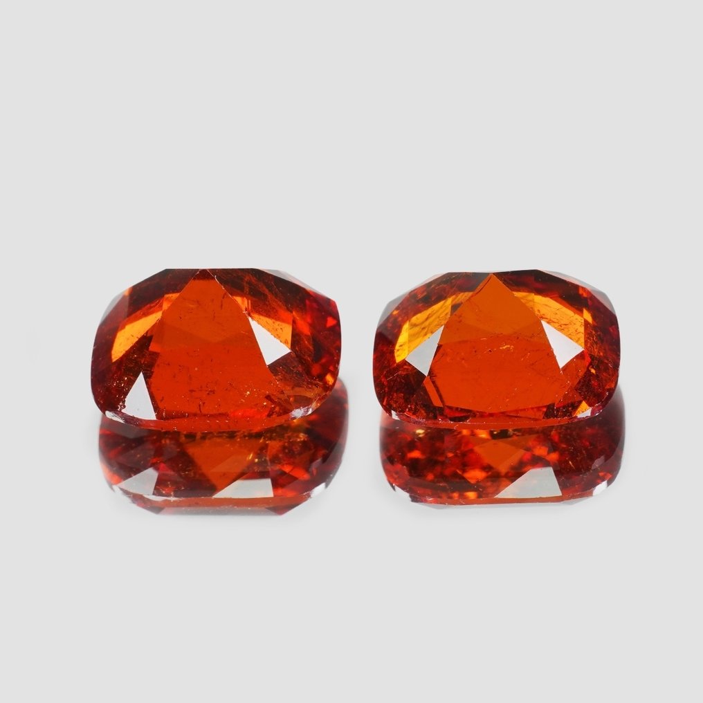 2 pcs  Πορτοκαλί Spessartite  - 4.43 ct - Διεθνής Ένωση Έγχρωμων Πολύτιμων Λίθων (ICA GemLab) #2.1