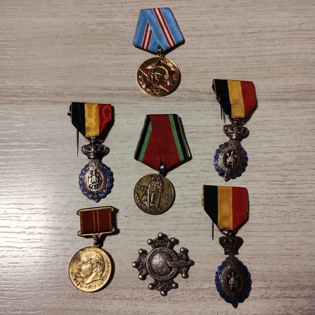 比利时, 俄罗斯. Lotto di sette medaglie/spille  (没有保留价) #1.0