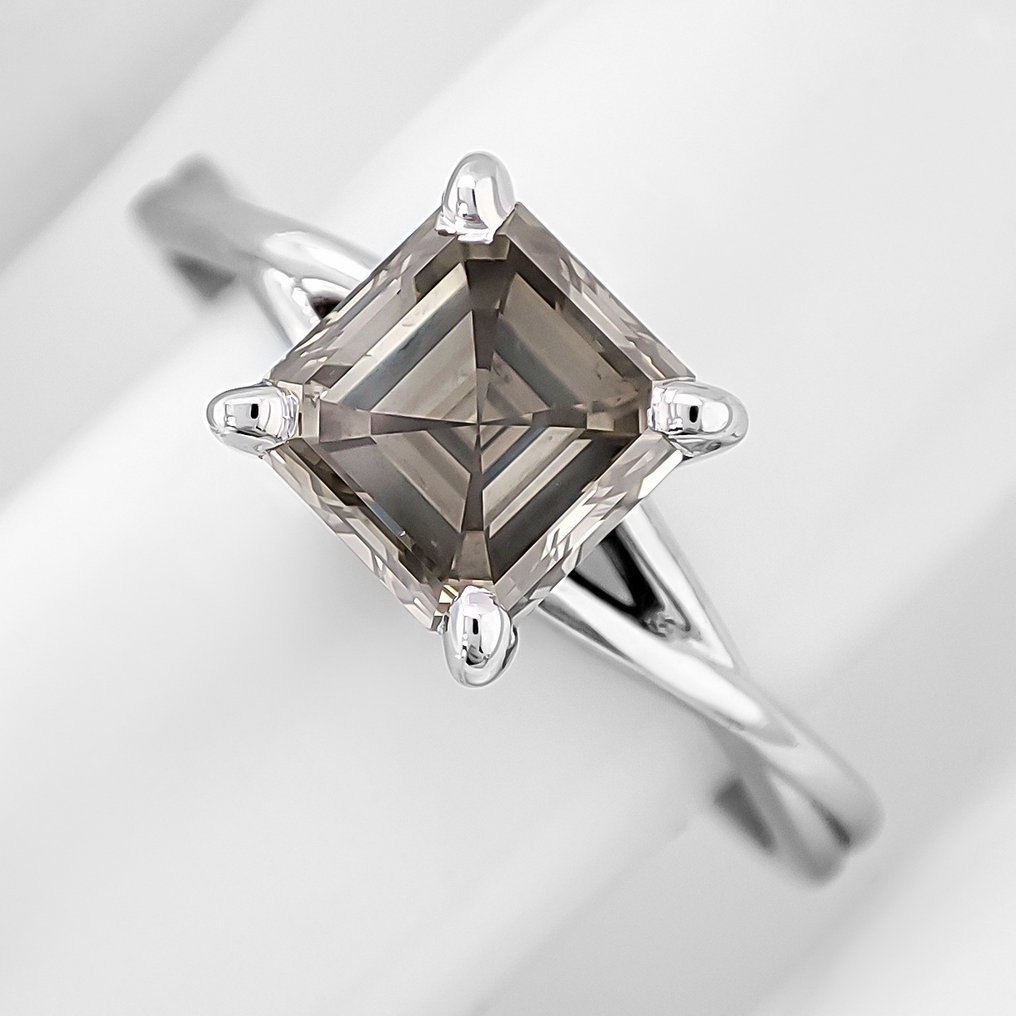 χωρίς τιμή ασφαλείας - Δαχτυλίδι - 14 καράτια Λευκός χρυσός - 1.31ct. tw. Διαμάντι (Φυσικού χρώματος) - Πιστοποιητικό IGI #2.1