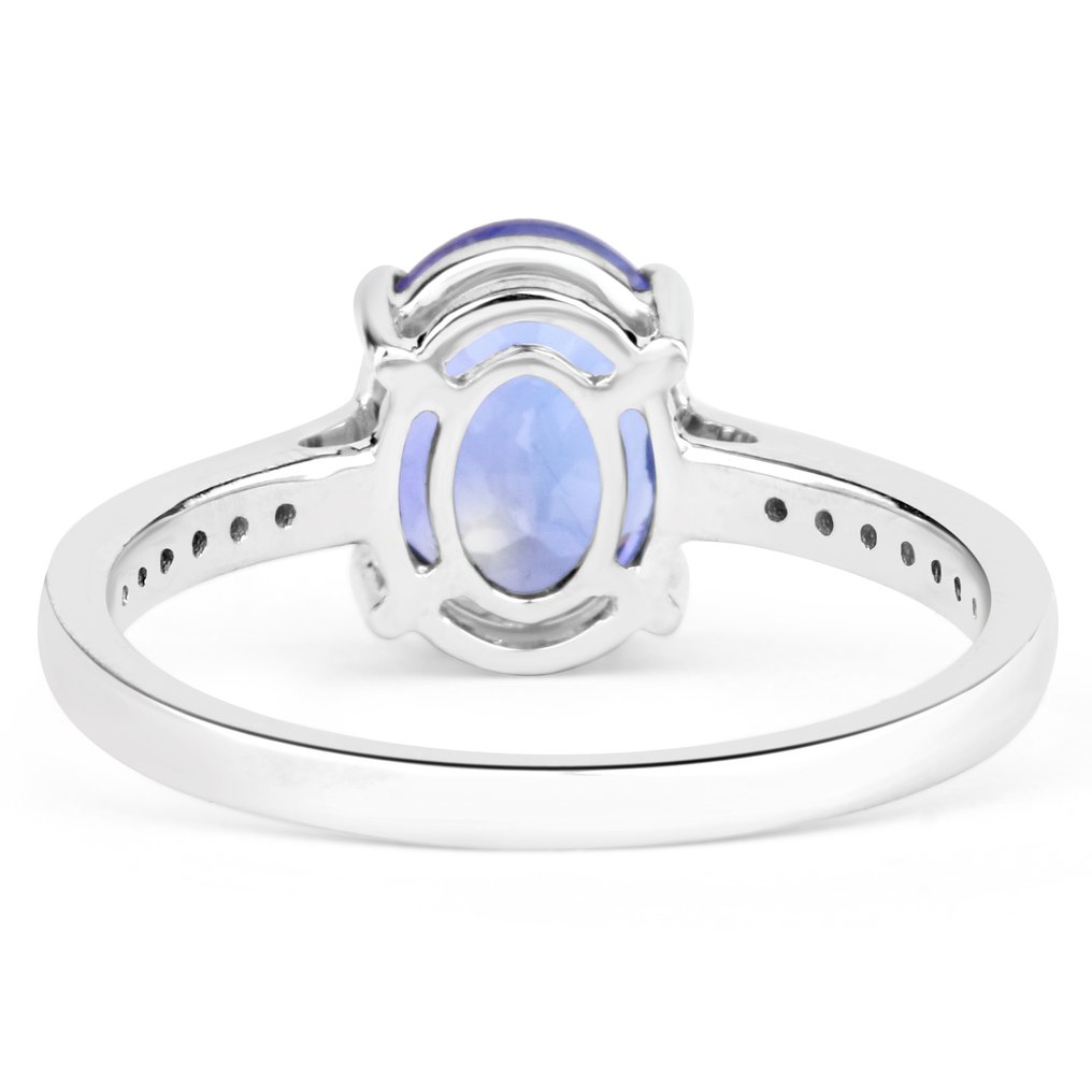 Δαχτυλίδι - 14 καράτια Λευκός χρυσός -  1.89ct. tw. Τανζανίτης - Διαμάντι #3.2