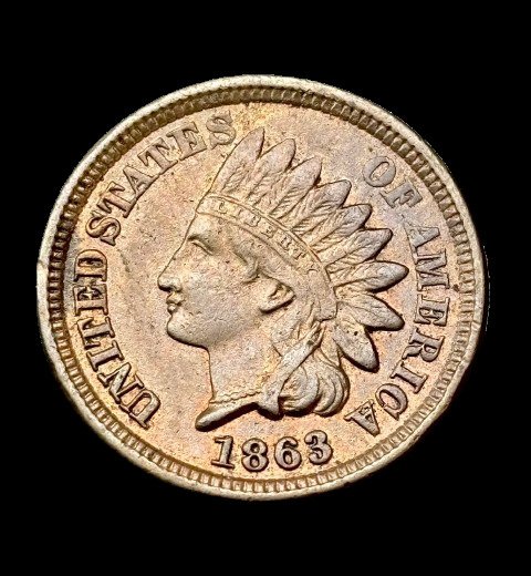 Verenigde Staten. 1 Cent 1863 'Indian Head' (Zonder minimumprijs) #1.0