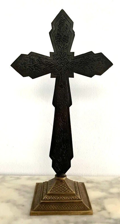 藝術裝飾 耶穌受難十字架像 - 铜鎏金 - 1920-1930 - 科珀斯克里斯蒂  #4.3
