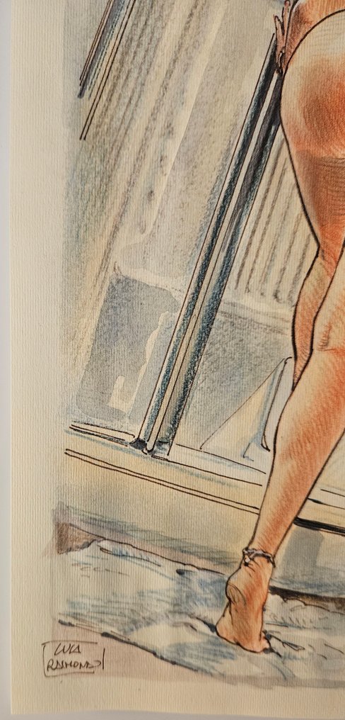 Raimondo, Luca - 1 Original colour drawing - Raimondo - Bathroom - 2025 #2.1