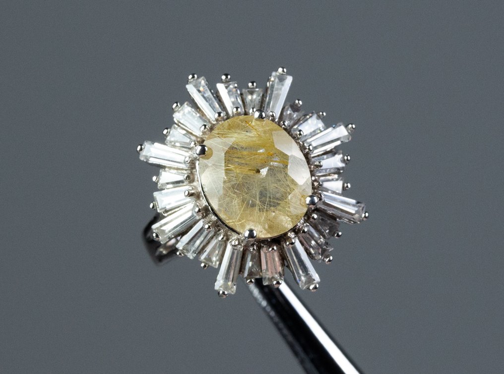 Fără preț de rezervă - Inel - Argint 925 - Quarz-Rutil #4.3