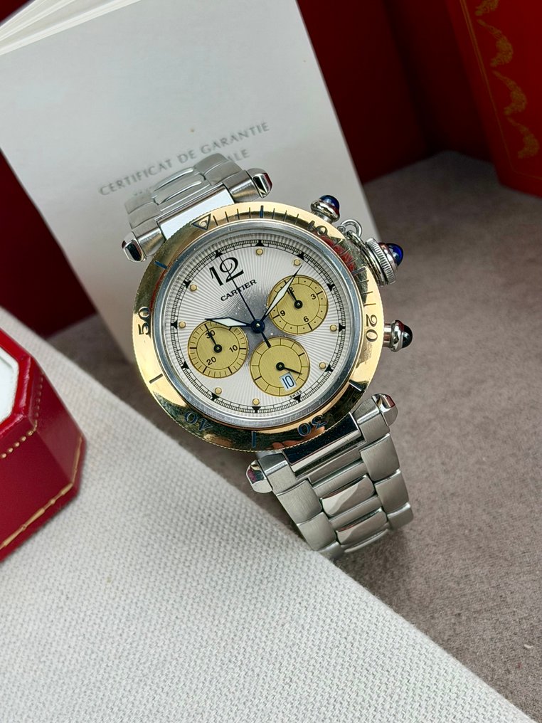 Cartier - Pasha Chronograph Date Tropical Dial - 1032 / W3101155 - Mænd - 2000-2010 #1.0