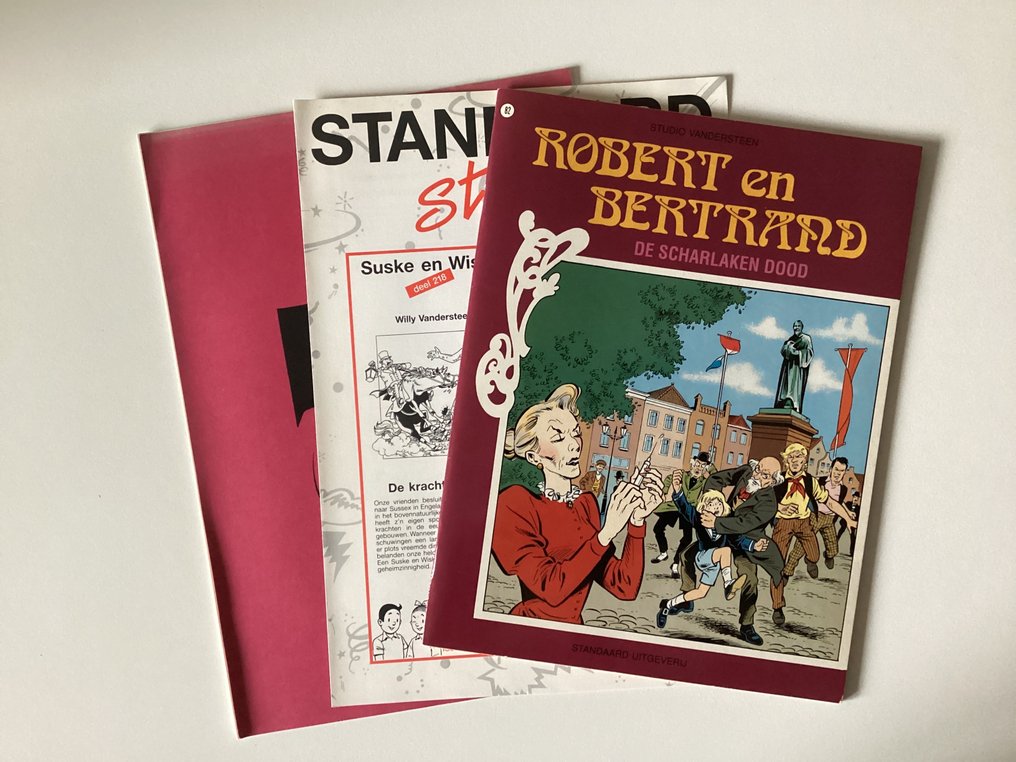 Robert en Bertrand 82 - De Scharlaken dood - met opdrachttekening - 1 Album/1989 #1.0