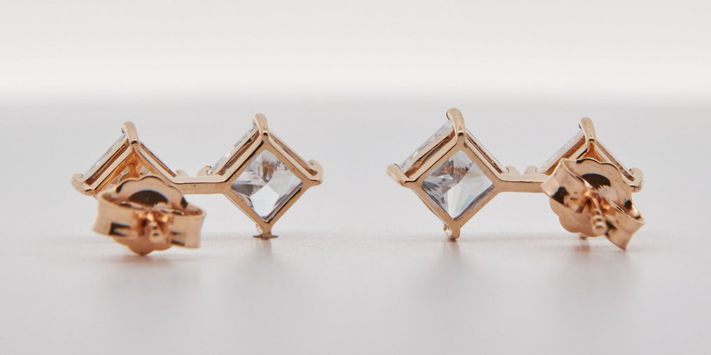 χωρίς τιμή ασφαλείας - Σκουλαρίκια - 14 καράτια Κίτρινο χρυσό -  2.43ct. tw. Διαμάντι (Εργαστηριακής καλλιέργειας) #3.2