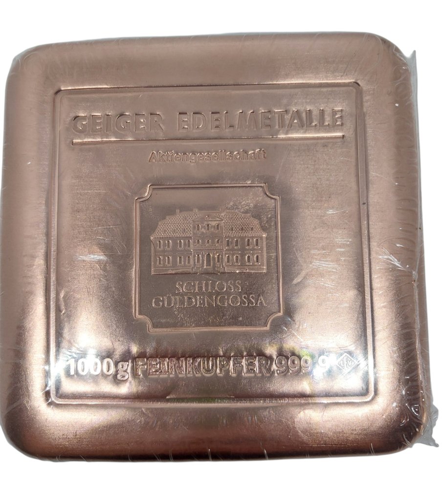 1 quilograma .999 - Copper - Geiger Edelmetalle, Germany - Selado e com certificado (Sem preço de reserva) #2.1