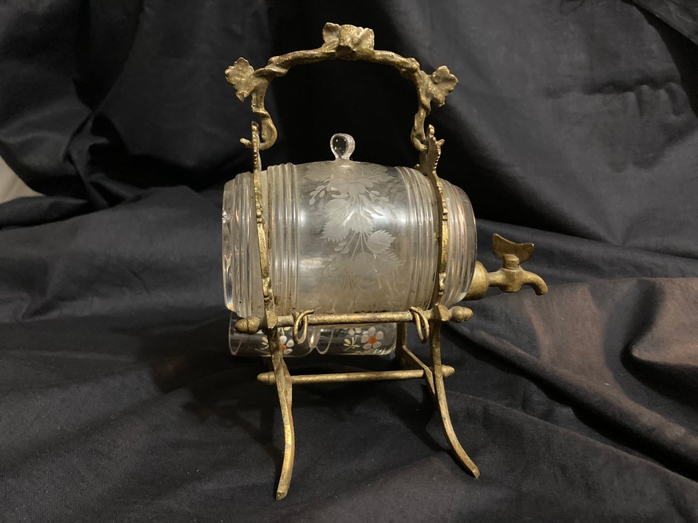 Liquor cabinet - Splendid Napoleon III Tonneau Liquor Cabinet - Gilt bronze, Glass #4.3