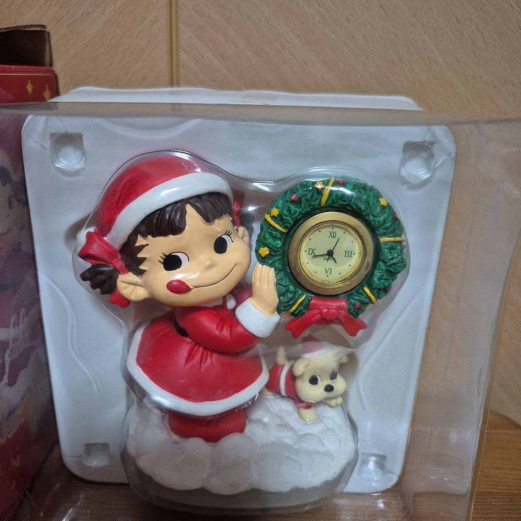 Fujiya Co., Ltd. - Χριστουγεννιάτικες διακοσμήσεις Fujiya - Peko-chan Χριστουγεννιάτικο Ρολόι - Polyresin και ABS - Fujiya 2004 Xmas Clock #1.0
