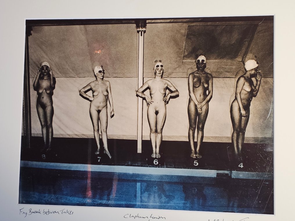 Michael Joseph (1941-) - Fag break between takes, pool ladies series, a unique two-toned unique darkroom print #1.0